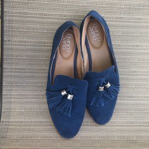 Blue Suede loafers Franco Sarto